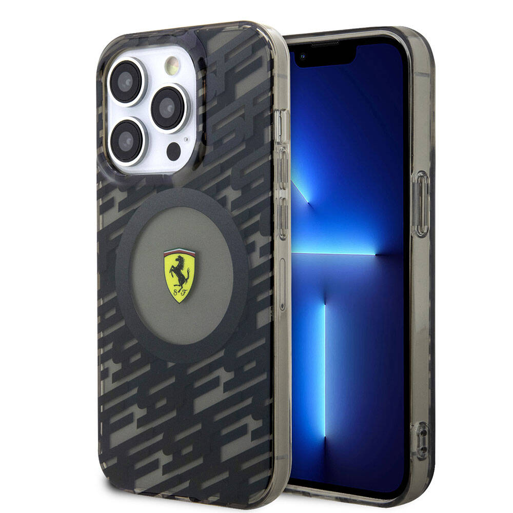 iPhone 15 Pro Kılıf Ferrari Orjinal Lisanslı Magsafe Şarj Özellikli Multi SF Kılıf Siyah