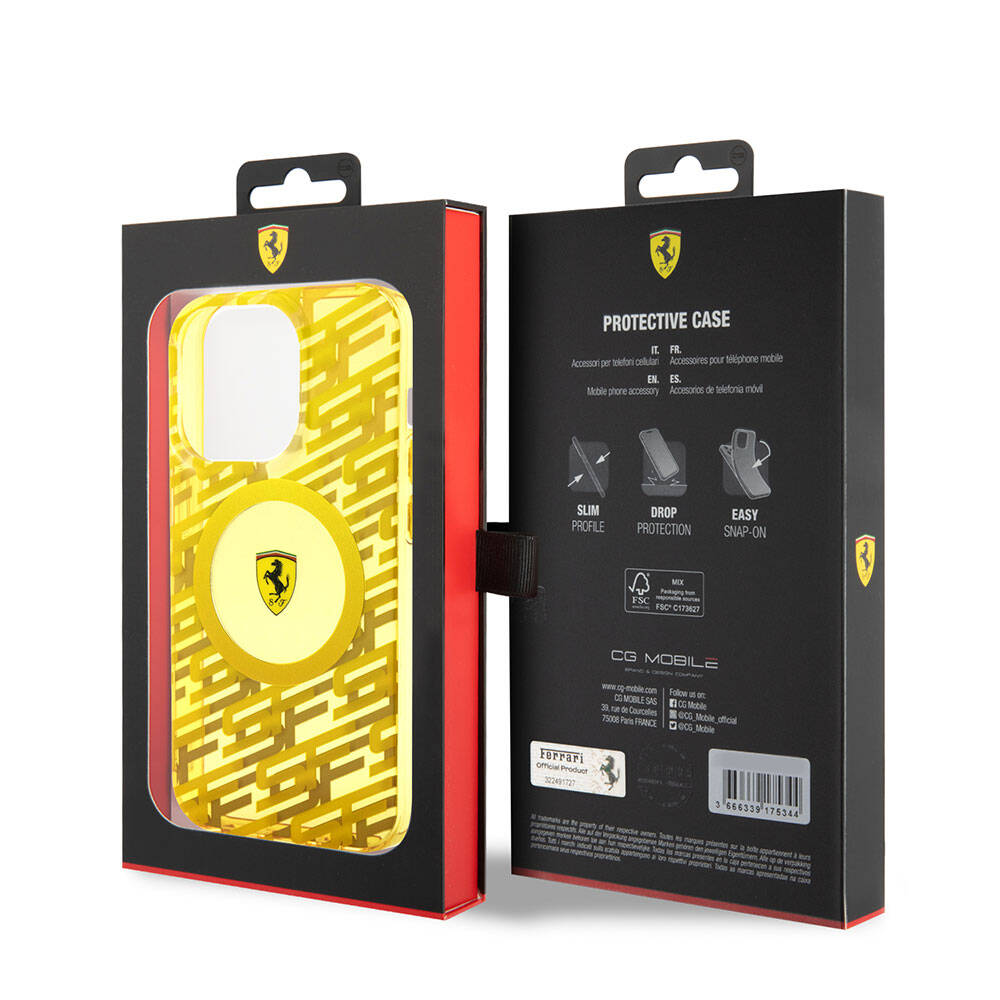 iPhone 15 Pro Kılıf Ferrari Orjinal Lisanslı Magsafe Şarj Özellikli Multi SF Kılıf Siyah