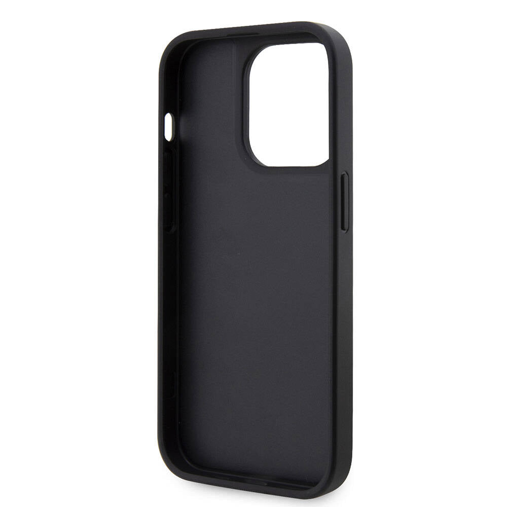 Apple iPhone 15 Pro Kılıf Guess Orjinal Lisanslı Taşlı Arka Yüzey Üçgen Logolu Kapak Gümüş