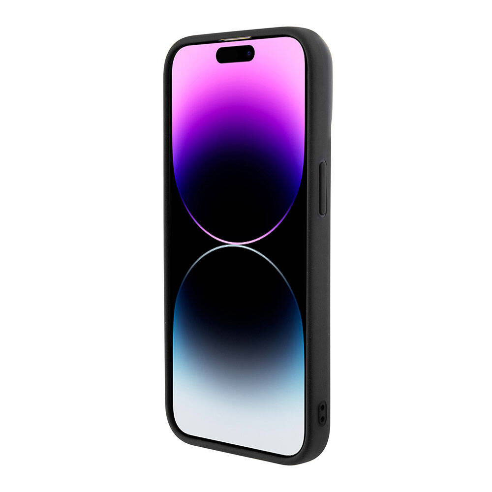 Apple iPhone 15 Pro Kılıf Guess Orjinal Lisanslı Yazı Logolu Disco Script Metal Kapak Siyah