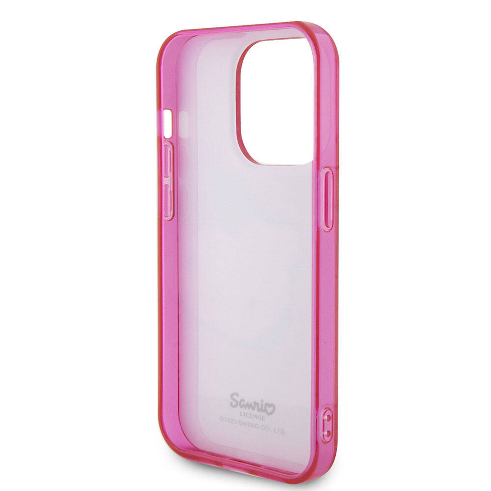 iPhone 15 Pro Kılıf Hello Kitty Orjinal Lisanslı Yazı ve İkonik Logolu Kitty Head Kılıf Pembe