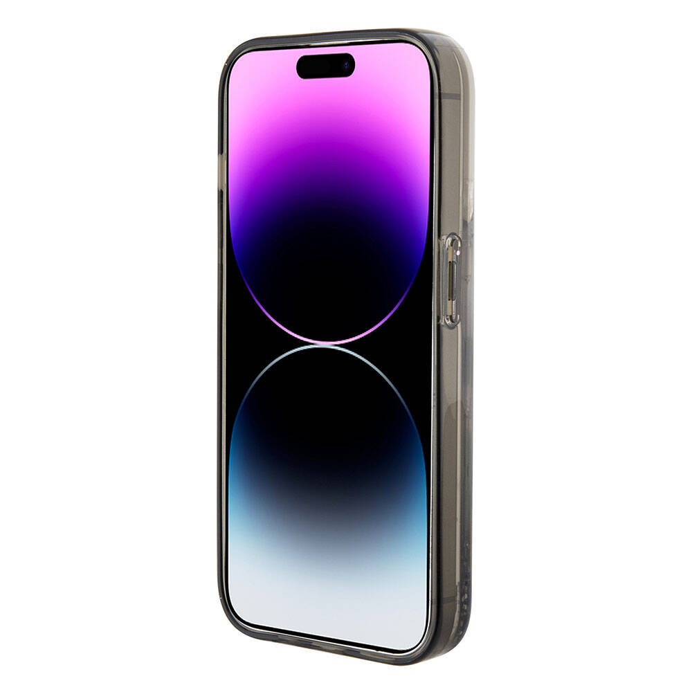 iPhone 15 Pro Kılıf Karl Lagerfeld Choupette Sıvılı Glitter Orjinal Lisanslı Kılıf Renksiz