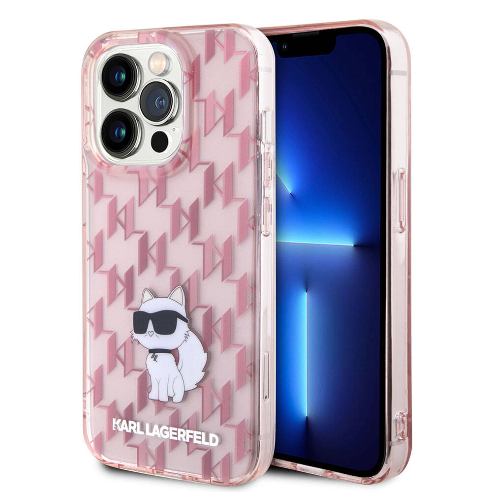 iPhone 15 Pro Kılıf Karl Lagerfeld IML C Monogram Orjinal Lisanslı Kılıf Renksiz