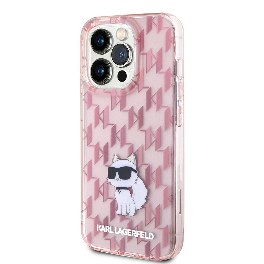 iPhone 15 Pro Kılıf Karl Lagerfeld IML C Monogram Orjinal Lisanslı Kılıf Renksiz