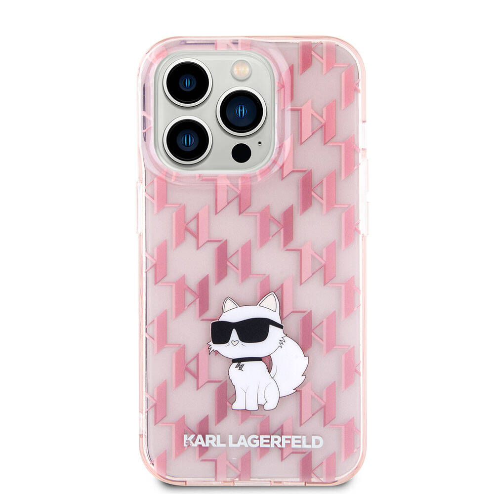 iPhone 15 Pro Kılıf Karl Lagerfeld IML C Monogram Orjinal Lisanslı Kılıf Renksiz