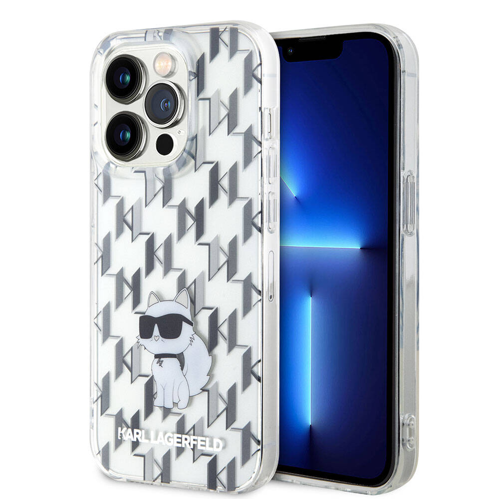 iPhone 15 Pro Kılıf Karl Lagerfeld IML C Monogram Orjinal Lisanslı Kılıf Renksiz