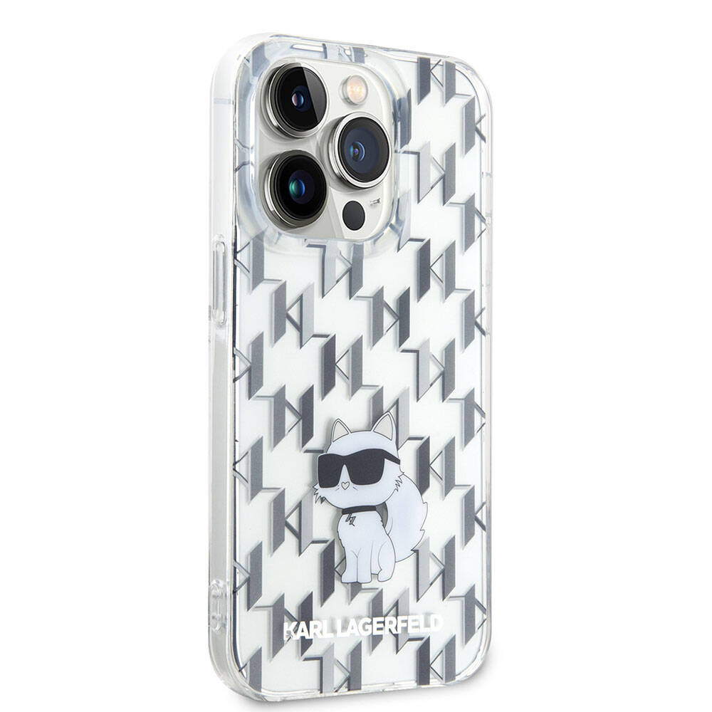 iPhone 15 Pro Kılıf Karl Lagerfeld IML C Monogram Orjinal Lisanslı Kılıf Renksiz