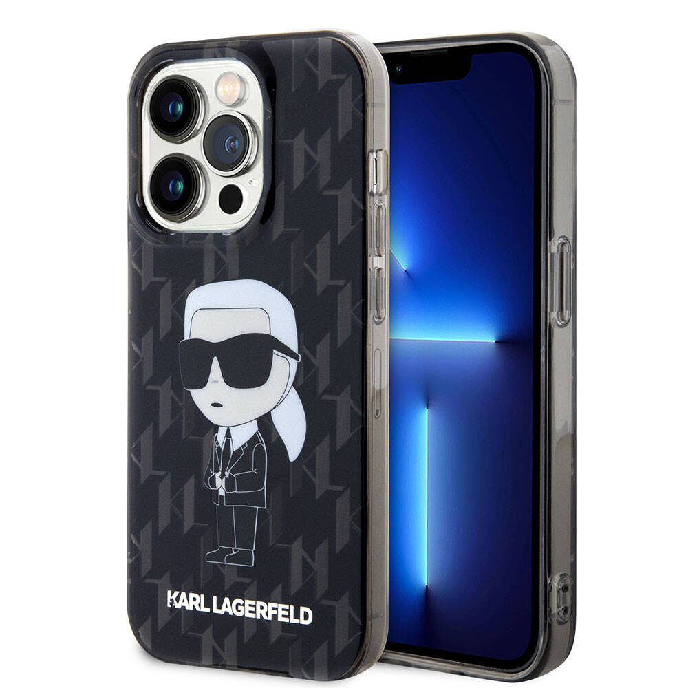 iPhone 15 Pro Kılıf Karl Lagerfeld IML İkonik Monogram Orjinal Lisanslı Kılıf Renksiz