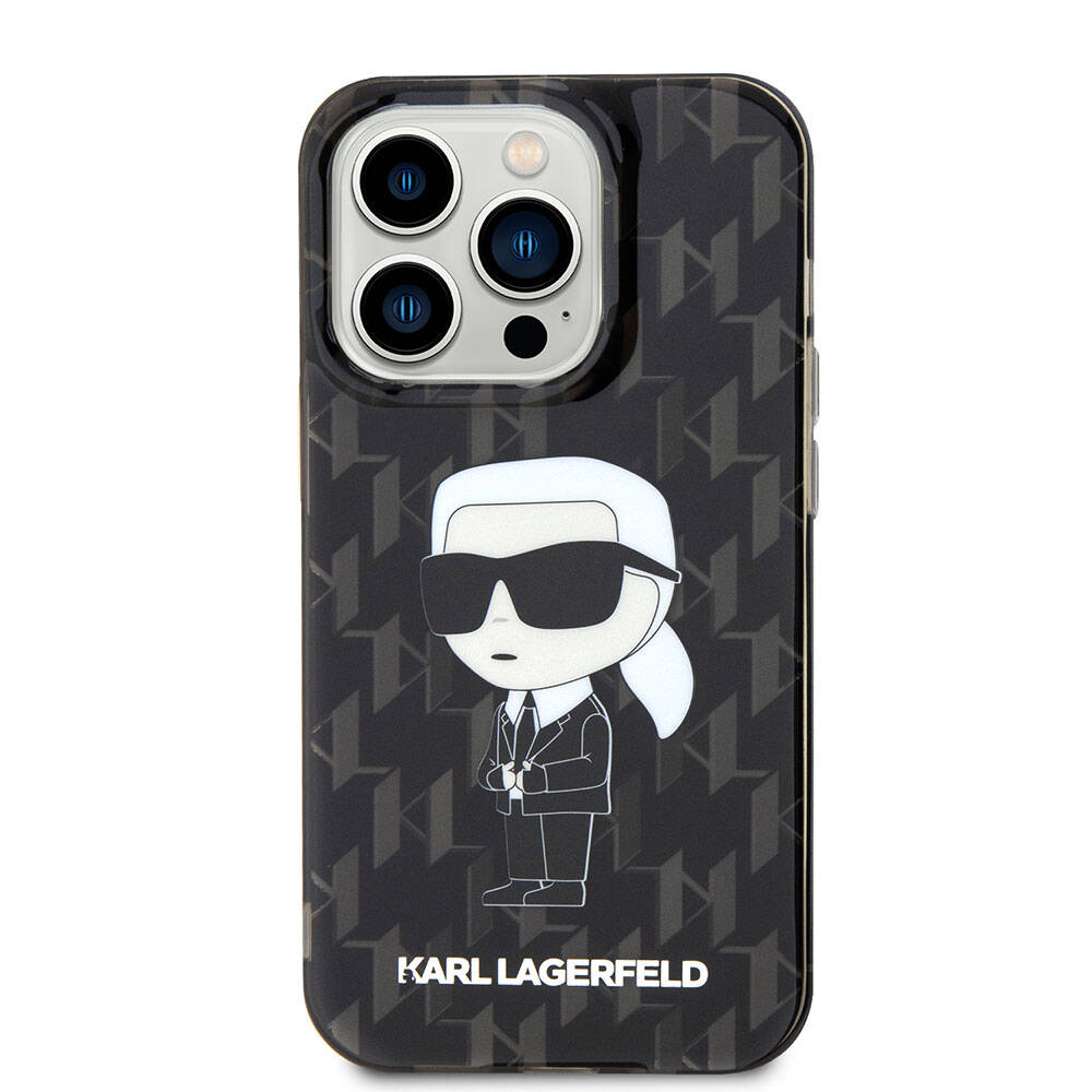 iPhone 15 Pro Kılıf Karl Lagerfeld IML İkonik Monogram Orjinal Lisanslı Kılıf Renksiz