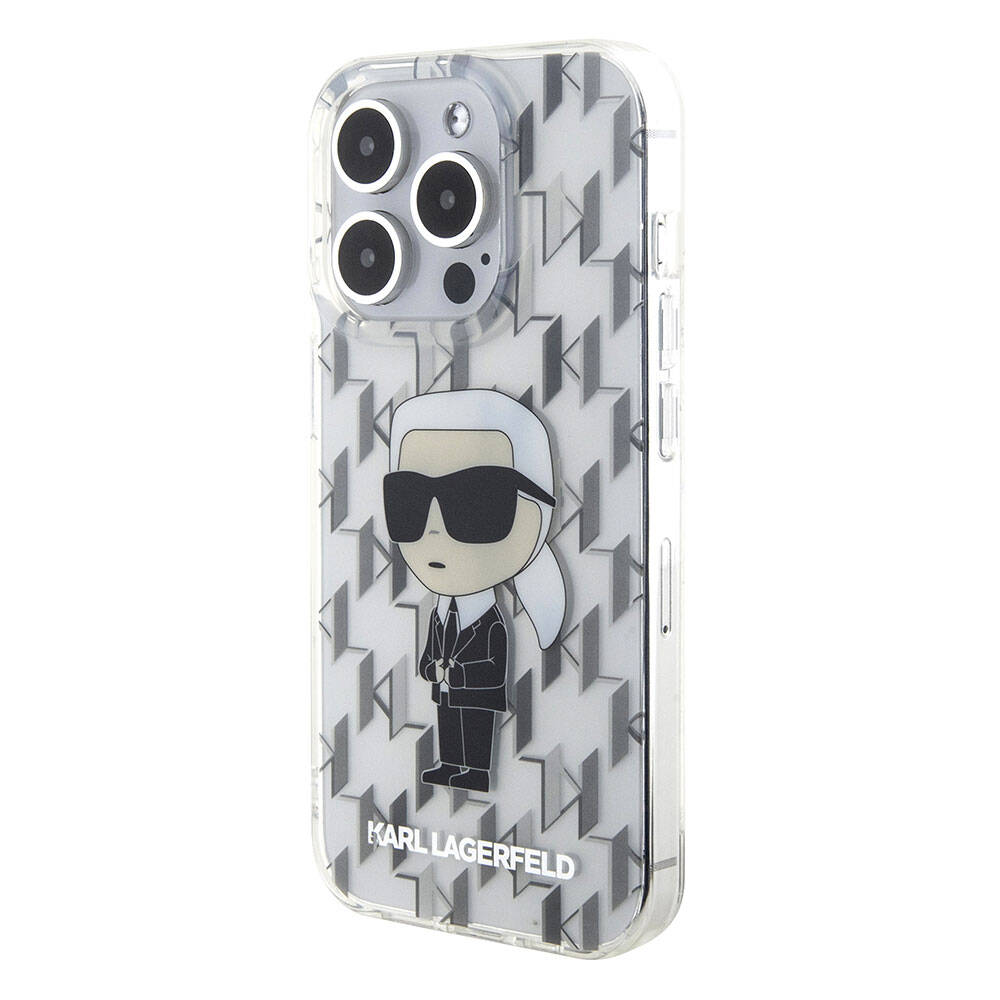 iPhone 15 Pro Kılıf Karl Lagerfeld IML İkonik Monogram Orjinal Lisanslı Kılıf Renksiz
