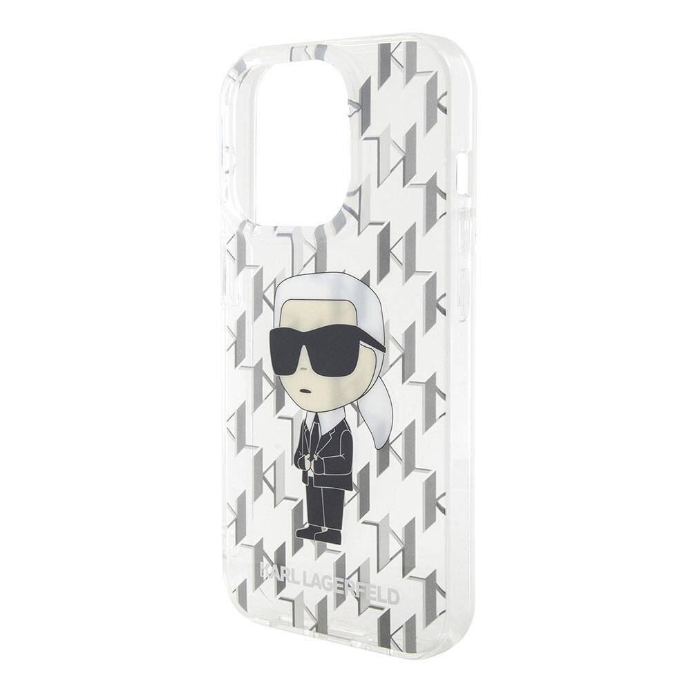 iPhone 15 Pro Kılıf Karl Lagerfeld IML İkonik Monogram Orjinal Lisanslı Kılıf Renksiz
