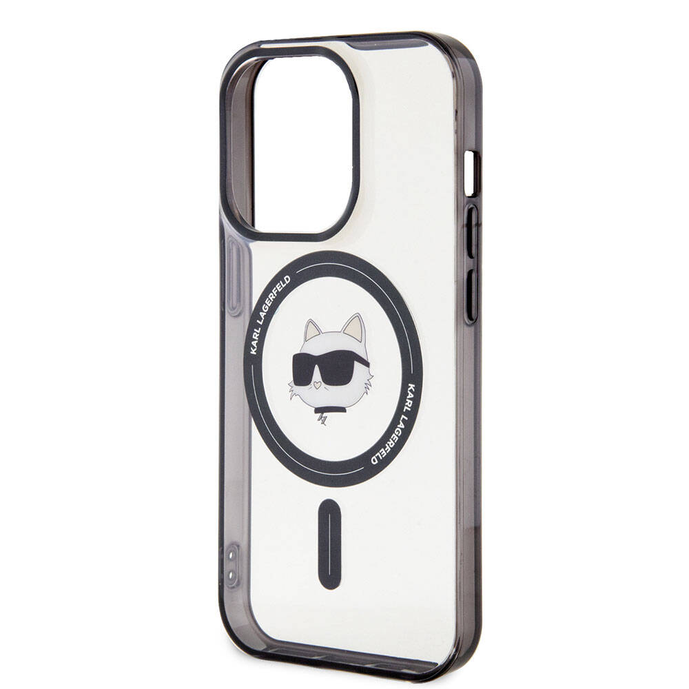iPhone 15 Pro Kılıf Karl Lagerfeld Magsafe Şarj Özellikli IML Choupette Orjinal Lisanslı Kılıf Renksiz