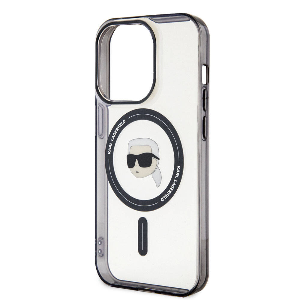 iPhone 15 Pro Kılıf Karl Lagerfeld Magsafe Şarj Özellikli IML Karl Orjinal Lisanslı Kılıf Renksiz