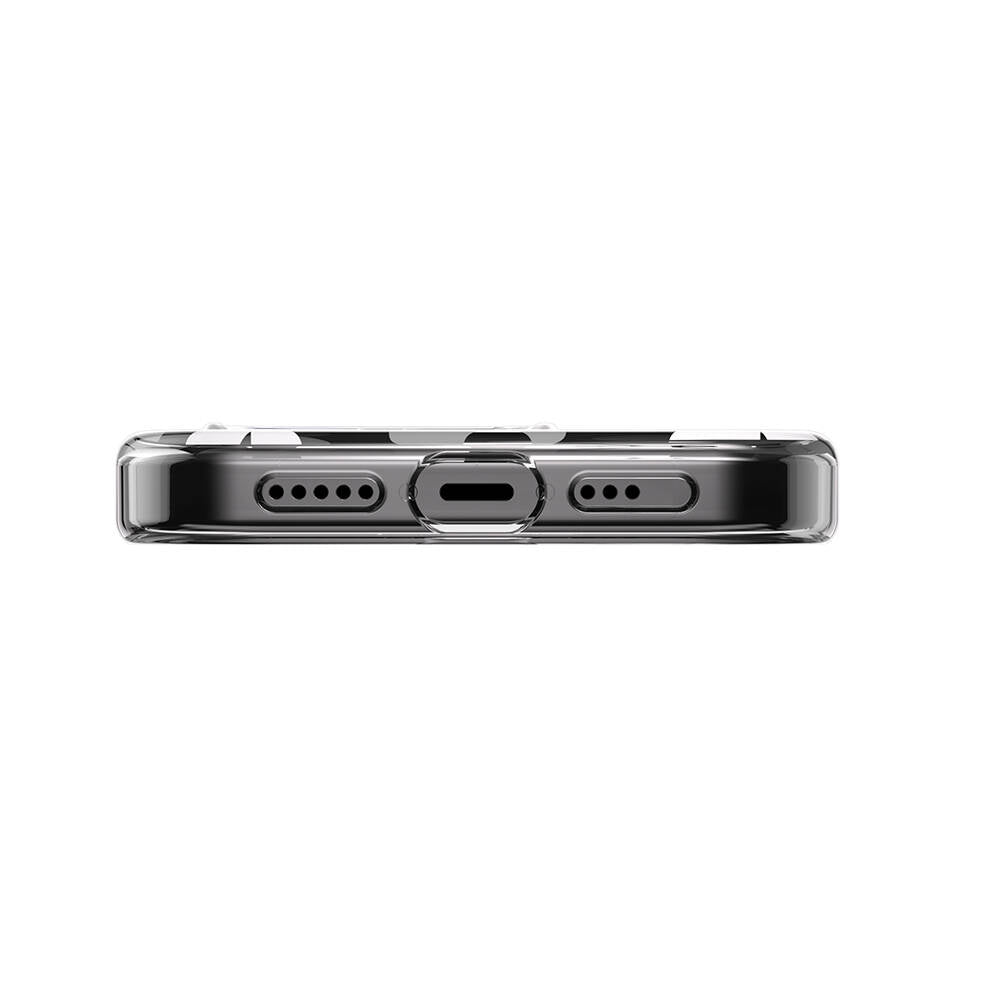 iPhone 15 Pro Kılıf Magsafe Şarj Özellikli Çift IMD Baskılı Lisanslı Switcheasy Artist-M Fleur Kılıf Gri