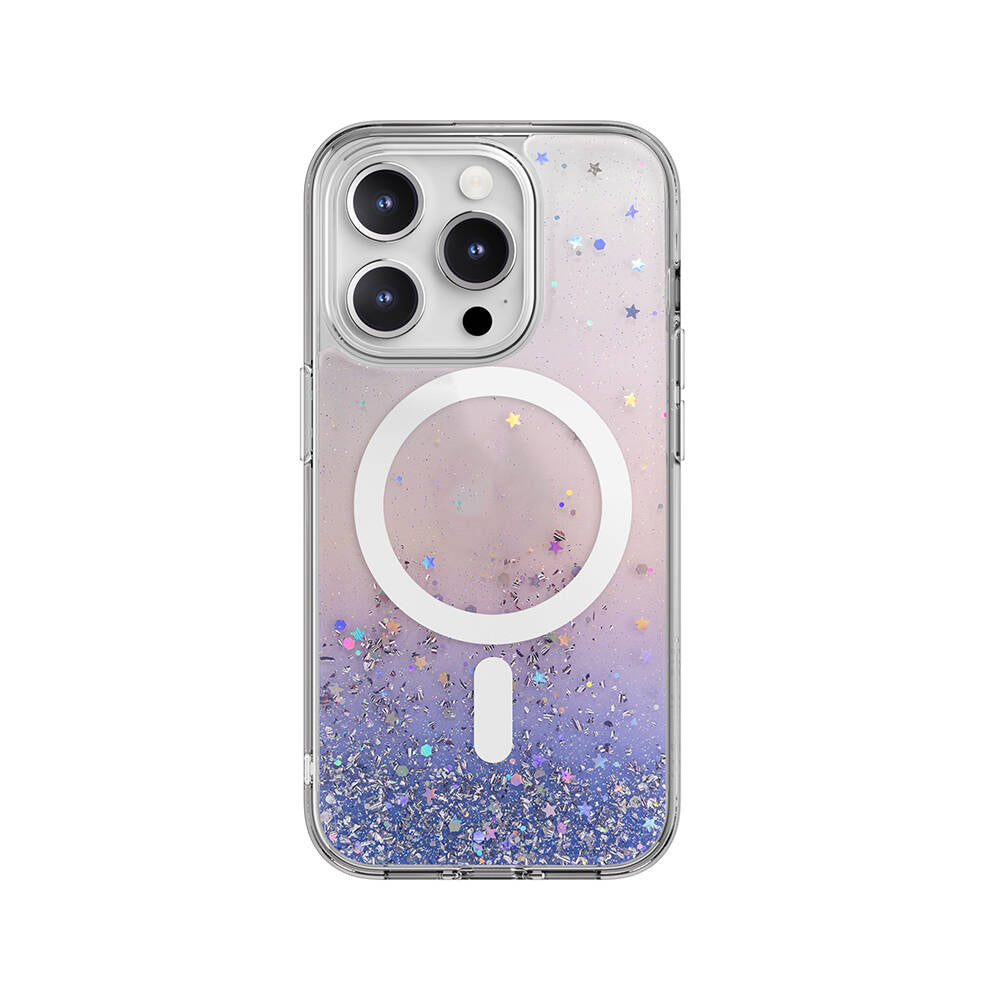 iPhone 15 Pro Kılıf Magsafe Şarj Özellikli Parlayan Simli Şeffaf Lisanslı Switcheasy Starfield-M Kılıf Renksiz