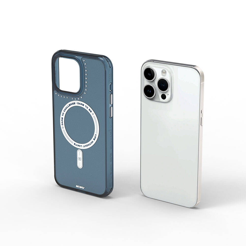 iPhone 15 Pro Kılıf Magsafe Şarj Özellikli Wiwu Basic Color J Serisi Kılıf Gri