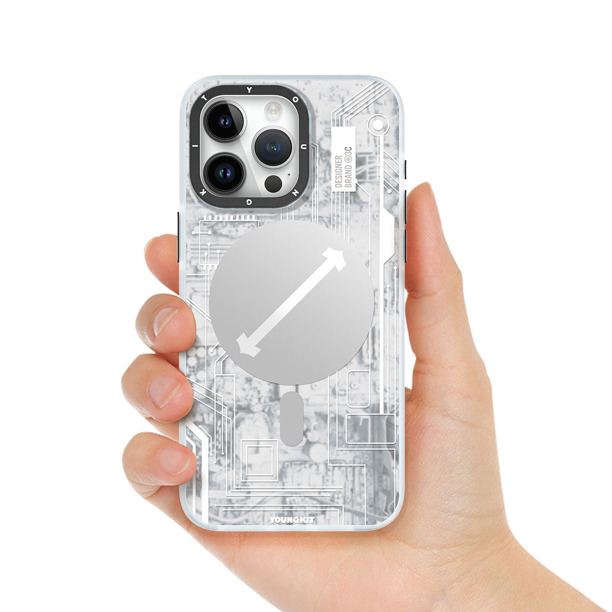 iPhone 15 Pro Kılıf Magsafe Şarj Özellikli YoungKit Technology Serisi Kılıf Lacivert