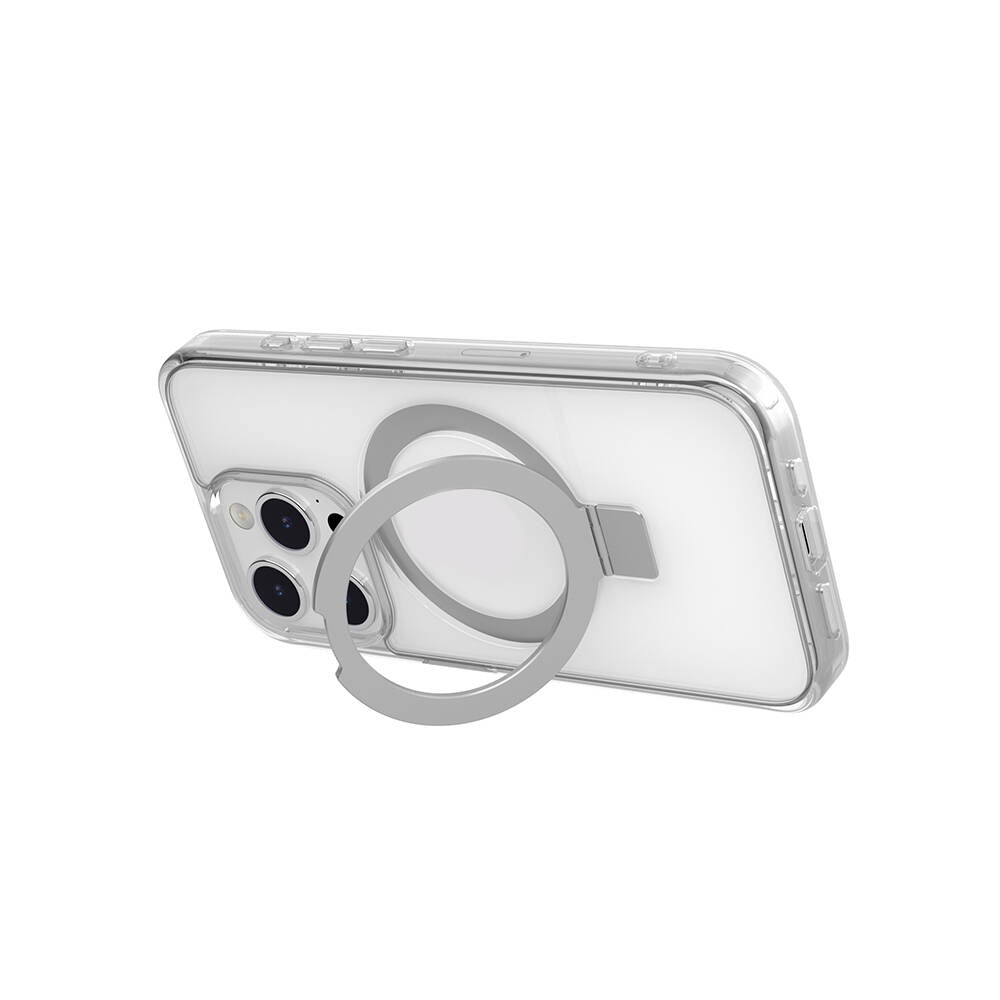 iPhone 15 Pro Kılıf Magsafe Şarj Özellikli Yüzük Standlı Lisanslı Switcheasy Magstand-M Kılıf Siyah