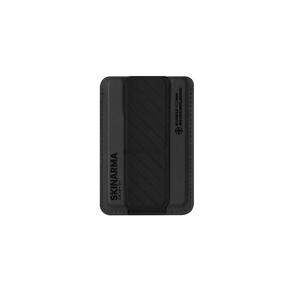 iPhone 15 Pro Kılıf SkinArma Şeffaf Magsafe Şarj Özellikli Kado Kartlıklı Saido Kılıf Siyah