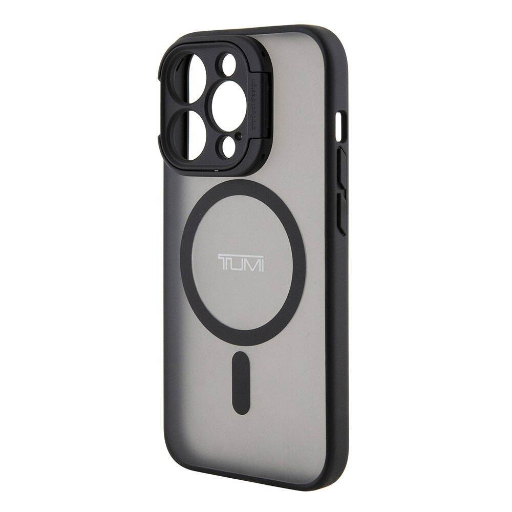 iPhone 15 Pro Kılıf TUMI Orjinal Lisanslı Magsafe Şarj Özellikli Kamera Standlı Buzlu Mat Kılıf Mavi