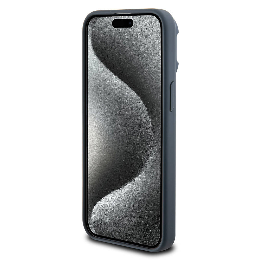 iPhone 15 Pro Kılıf TUMI Orjinal Lisanslı Magsafe Şarj Özellikli Kamera Standlı Buzlu Mat Kılıf Mavi