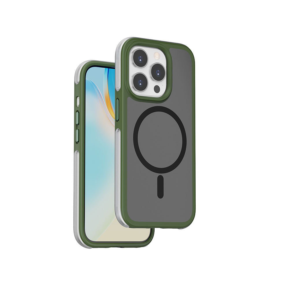 iPhone 15 Pro Kılıf Wiwu ZKK-012 Magsafe Şarj Özellikli Air Cushion Kılıf Yeşil