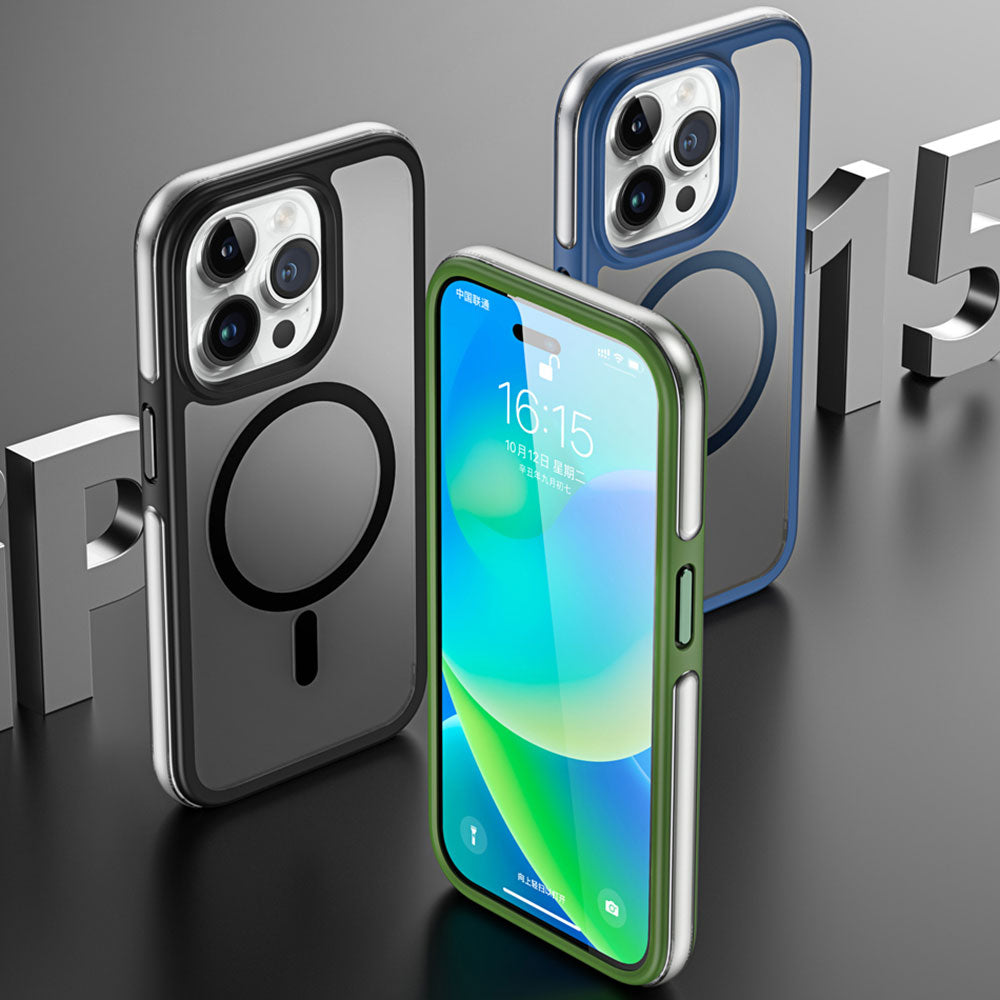 iPhone 15 Pro Kılıf Wiwu ZKK-012 Magsafe Şarj Özellikli Air Cushion Kılıf Yeşil