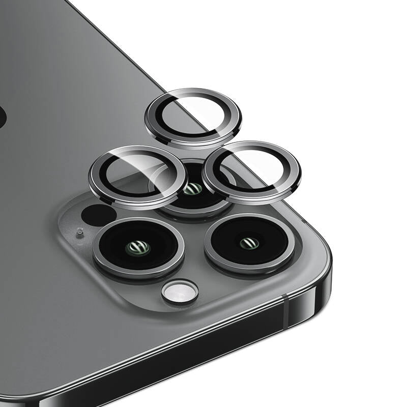 iPhone 15 Pro Max Benks DR Safir Kamera Lens Koruyucu Gri