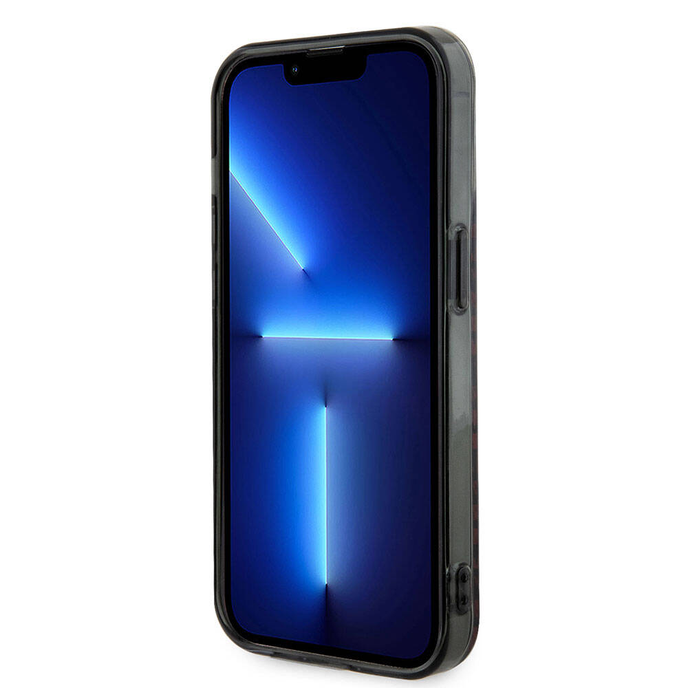iPhone 15 Pro Max Kılıf AMG Orjinal Lisanslı Çift Katmanlı Büyük Logolu Dörtgen Şerit Desenli Kılıf Siyah