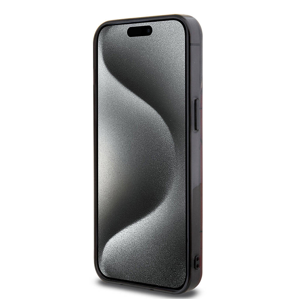 iPhone 15 Pro Max Kılıf AMG Orjinal Lisanslı Çift Katmanlı Dörtgen Desenli Kılıf Kırmızı