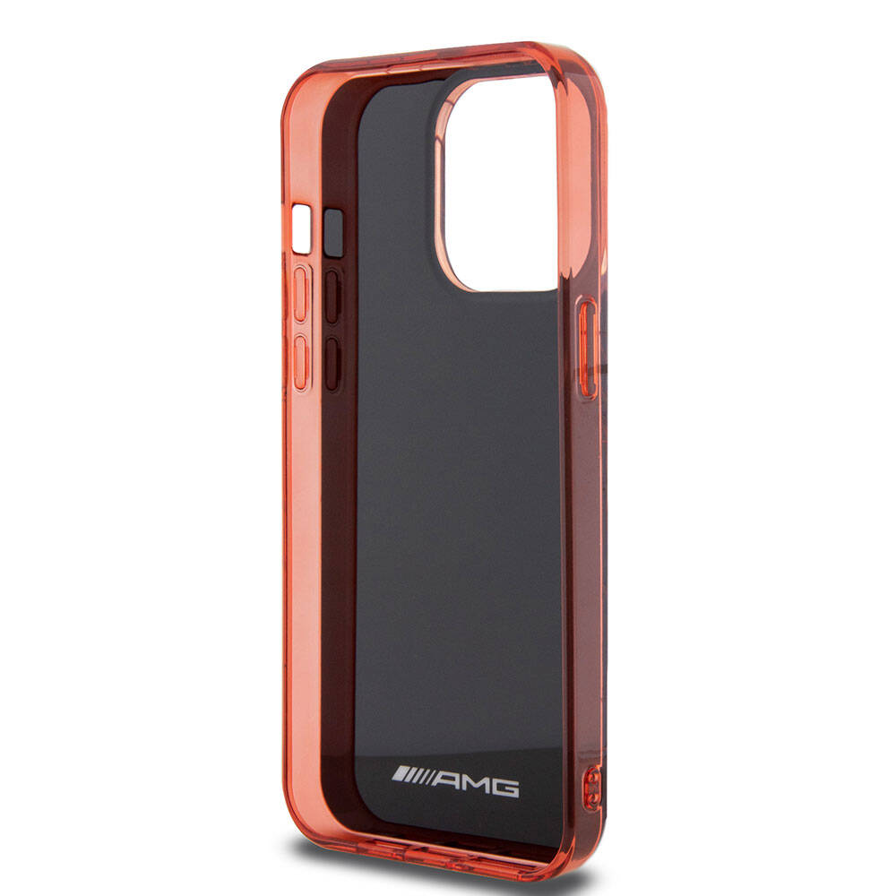 iPhone 15 Pro Max Kılıf AMG Orjinal Lisanslı Çift Katmanlı Dörtgen Desenli Kılıf Kırmızı