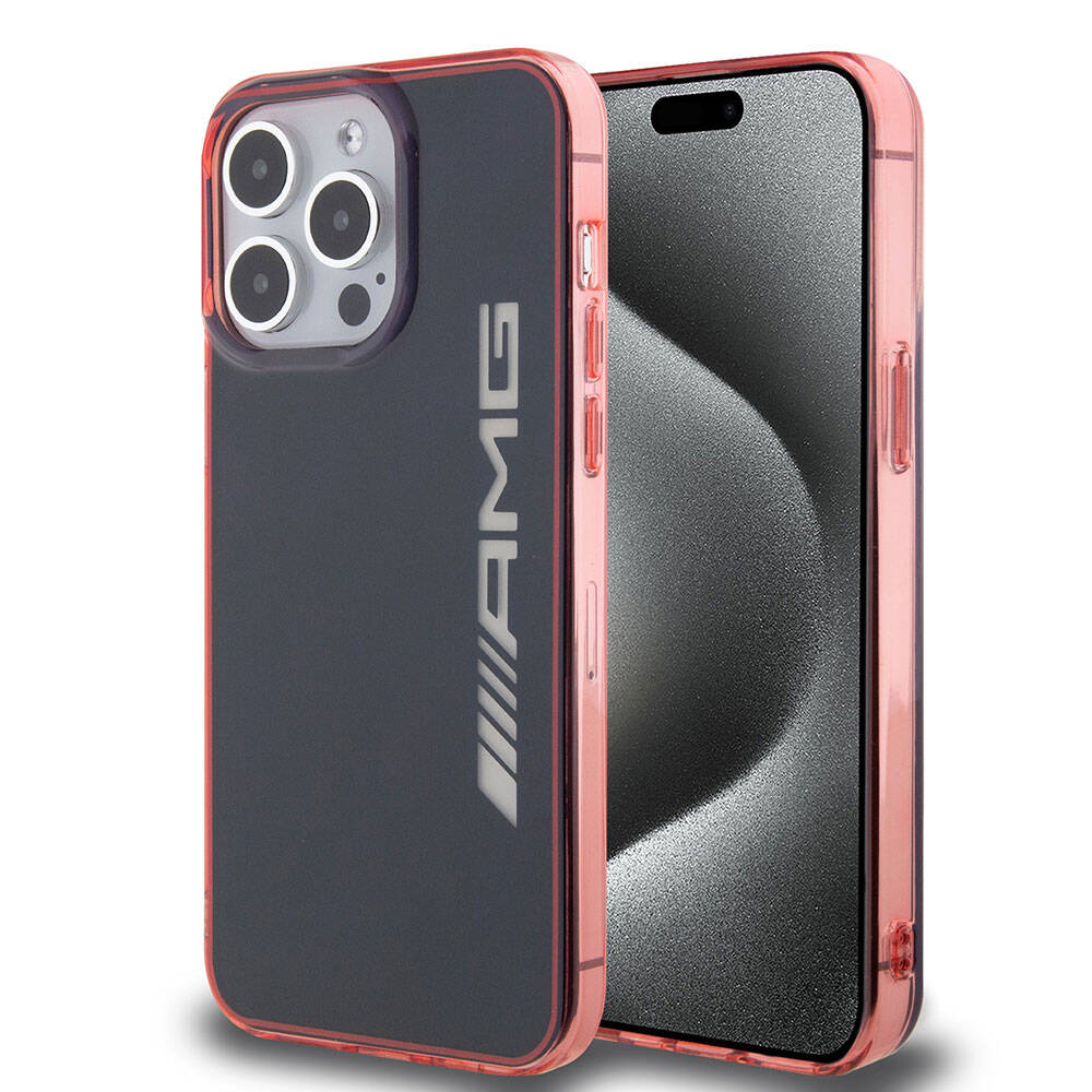 iPhone 15 Pro Max Kılıf AMG Orjinal Lisanslı Çift Katmanlı Şeffaf Büyük Logo Kılıf Siyah
