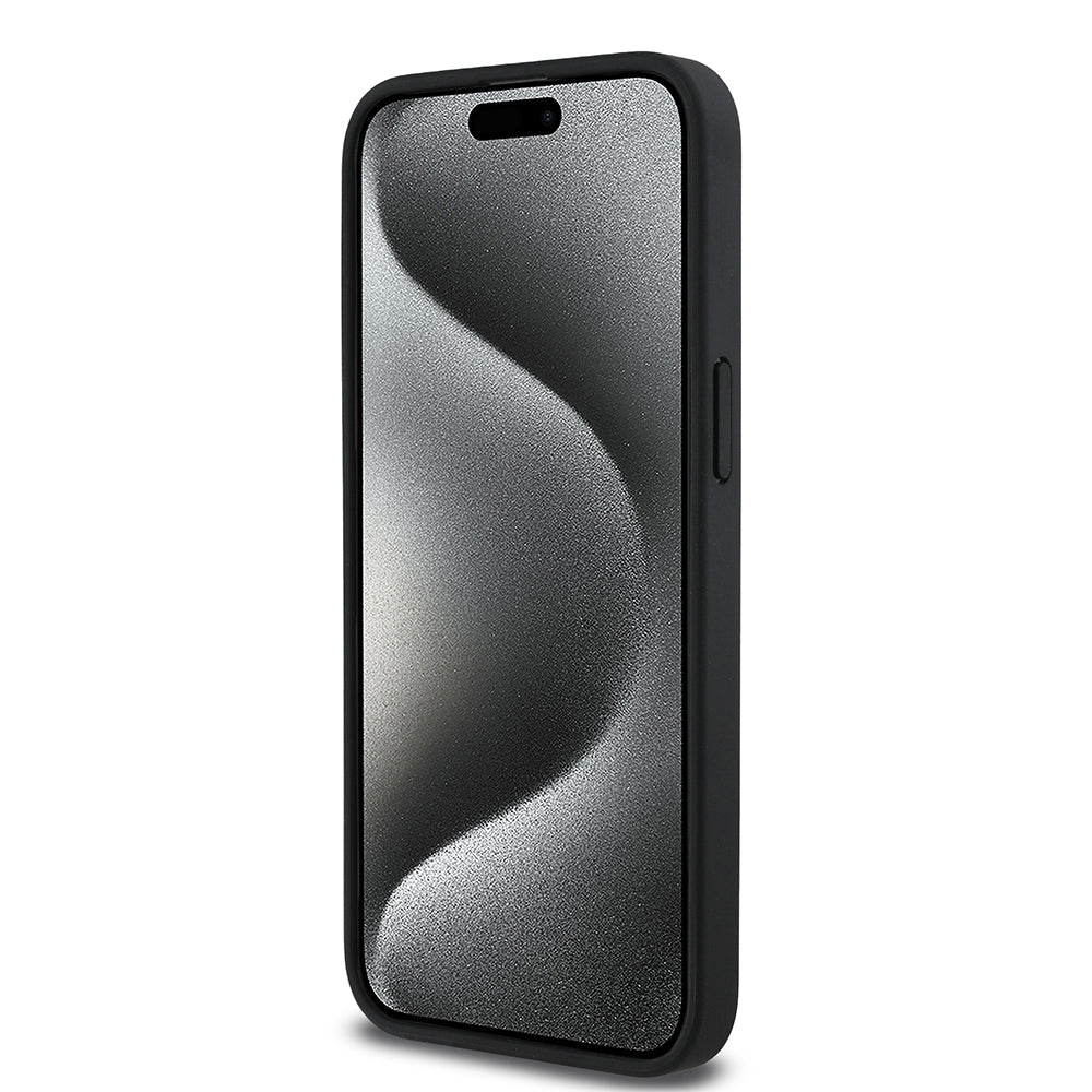 Apple iPhone 15 Pro Max Kılıf Aston Martin Orjinal Lisanslı Magsafe Şarj Özellikli PU Deri Alonso 14 Baskılı Kapak Siyah
