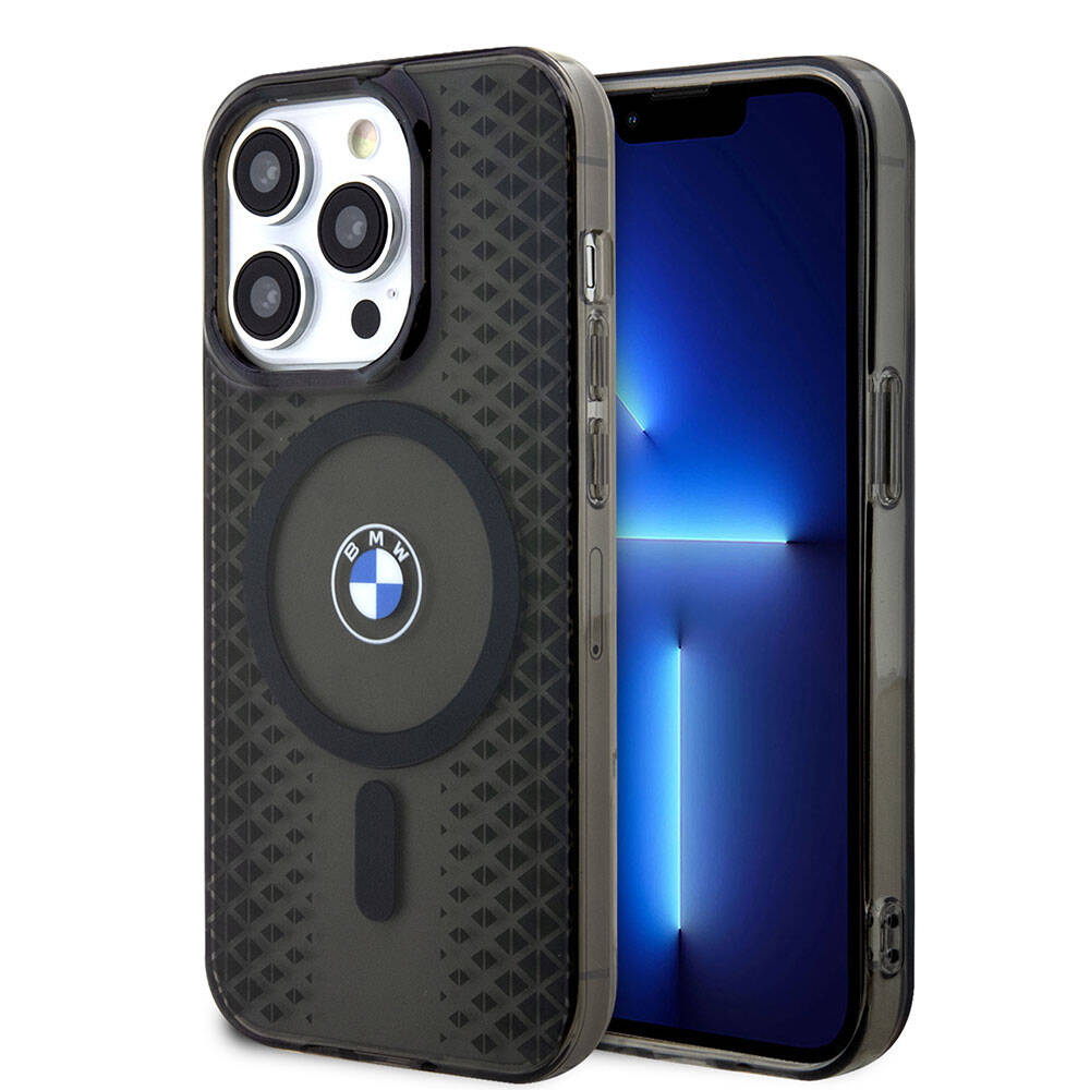iPhone 15 Pro Max Kılıf BMW Magsafe Şarj Özellikli Transparan IML Signature Orjinal Lisanslı Kılıf Siyah