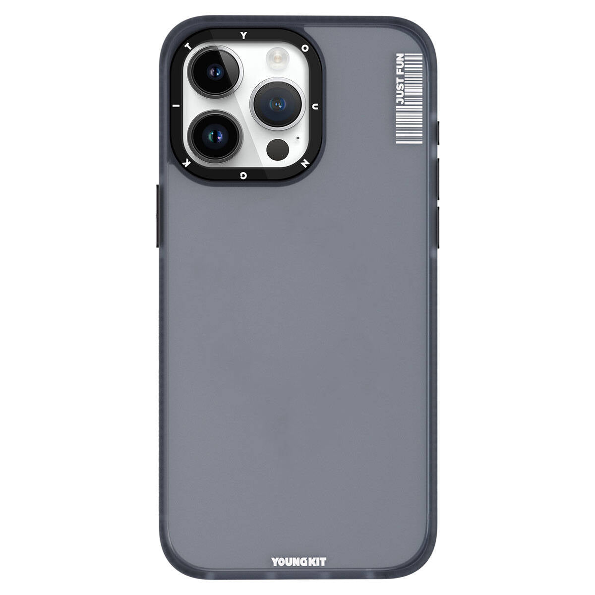 iPhone 15 Pro Max Kılıf Buzlu Mat Tasarım Youngkit Colored Sand Serisi Kılıf Siyah