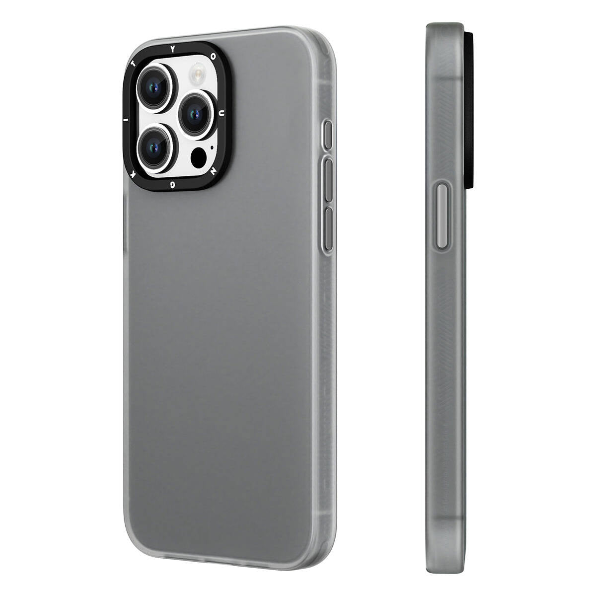 iPhone 15 Pro Max Kılıf Buzlu Mat Tasarım Youngkit Hidden Sand Serisi Kılıf Gri