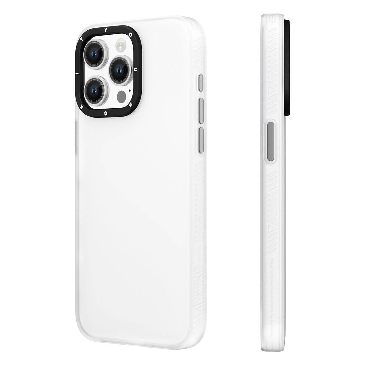 iPhone 15 Pro Max Kılıf Buzlu Mat Tasarım Youngkit Hidden Sand Serisi Kılıf Beyaz
