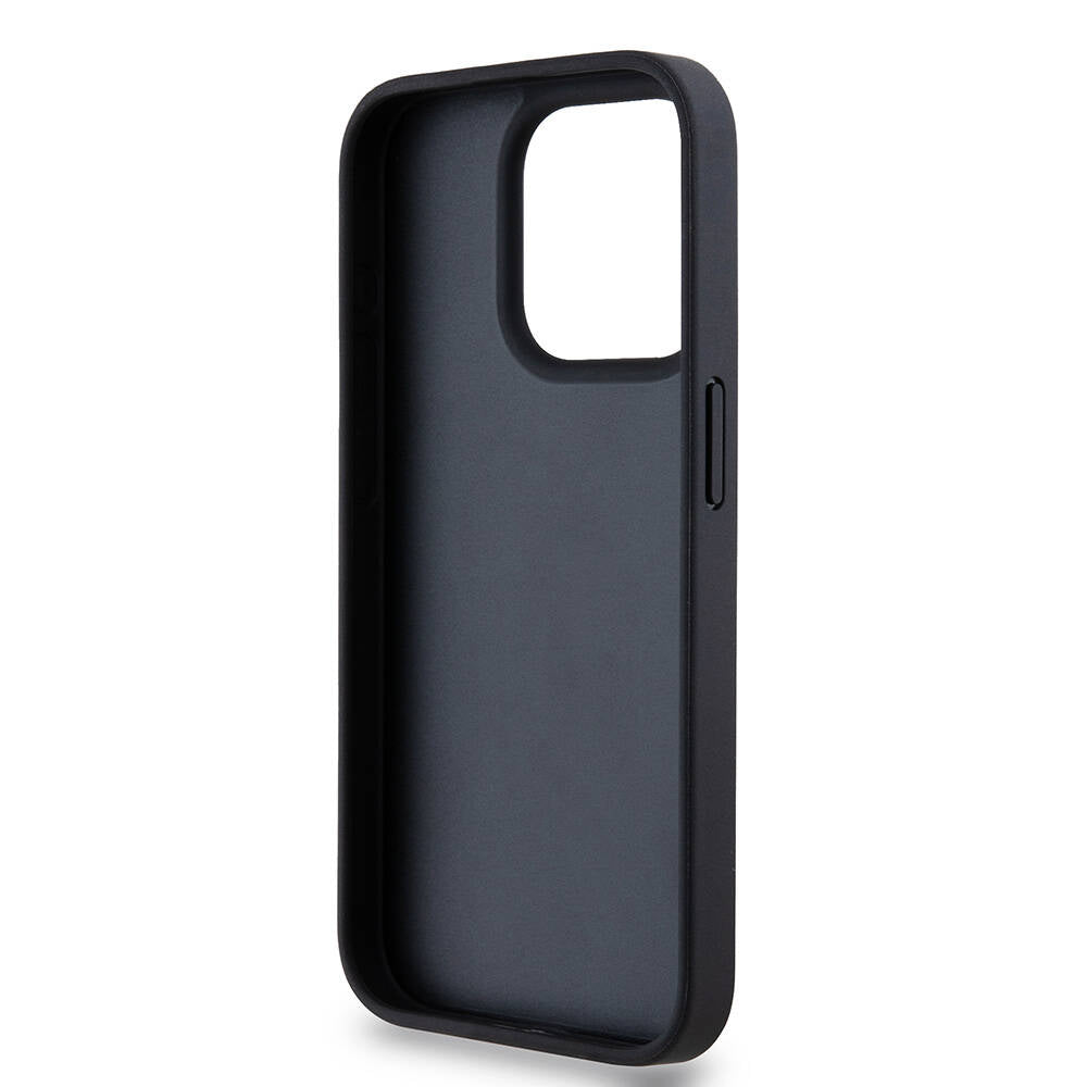 iPhone 15 Pro Max Kılıf DKNY Orjinal Lisanslı 3D Yazılı Repeat Texture Pattern Kılıf Siyah