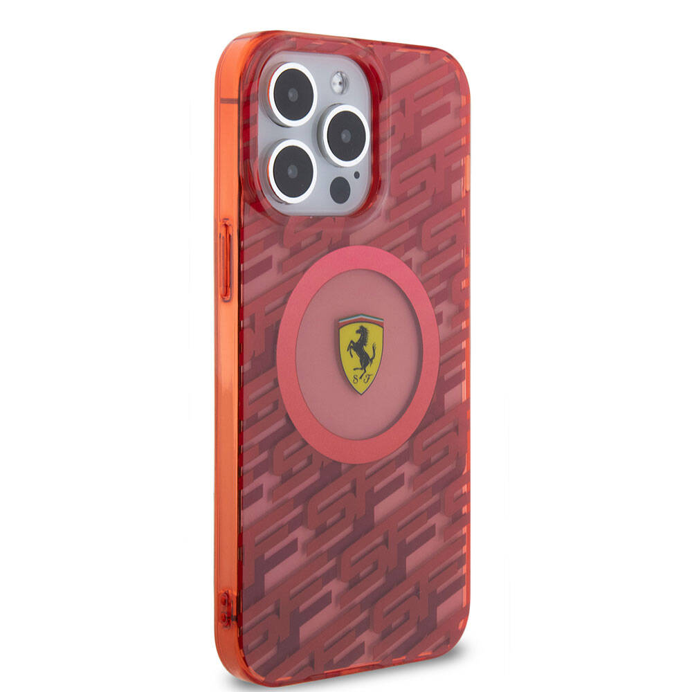 iPhone 15 Pro Max Kılıf Ferrari Orjinal Lisanslı Magsafe Şarj Özellikli Multi SF Kılıf Kırmızı