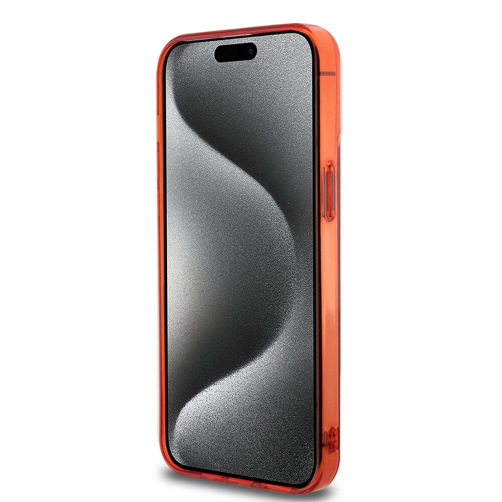 iPhone 15 Pro Max Kılıf Ferrari Orjinal Lisanslı Magsafe Şarj Özellikli Parçalanan Noktalar Desenli Kılıf Kırmızı