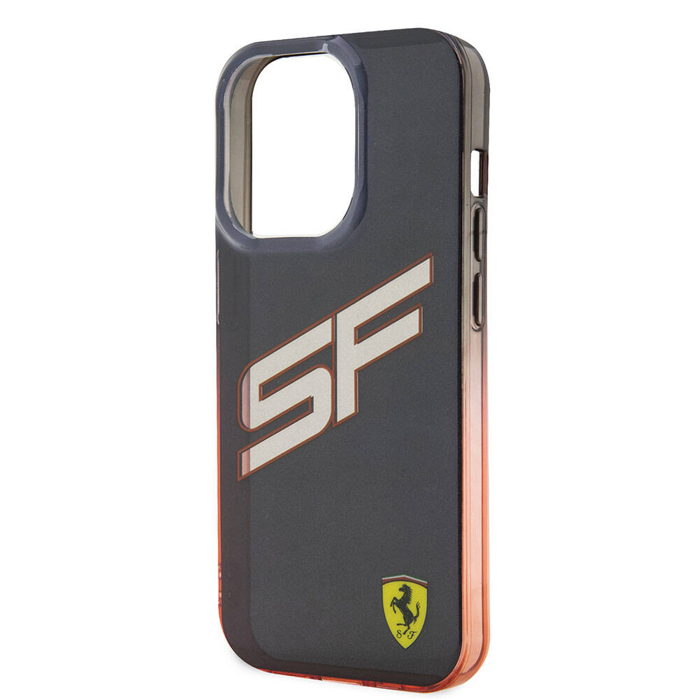 iPhone 15 Pro Max Kılıf Ferrari Orjinal Lisanslı Transparan SF Yazılı Kenarları Renk Geçişli Kılıf Kırmızı