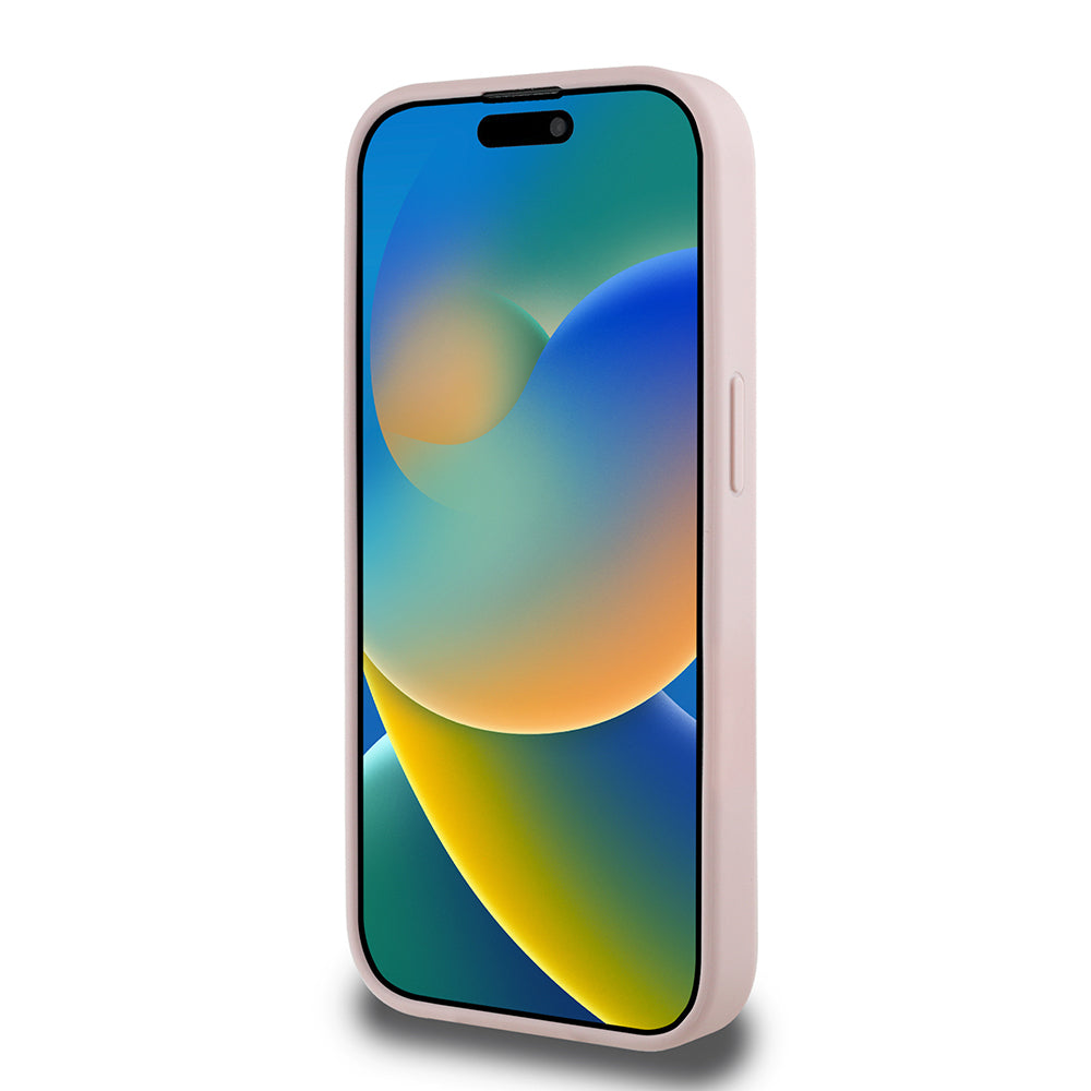 Apple iPhone 15 Pro Max Kılıf Guess Orjinal Lisanslı Gül Baskılı Büyük Metal Logo Dizaynlı Kapak Siyah
