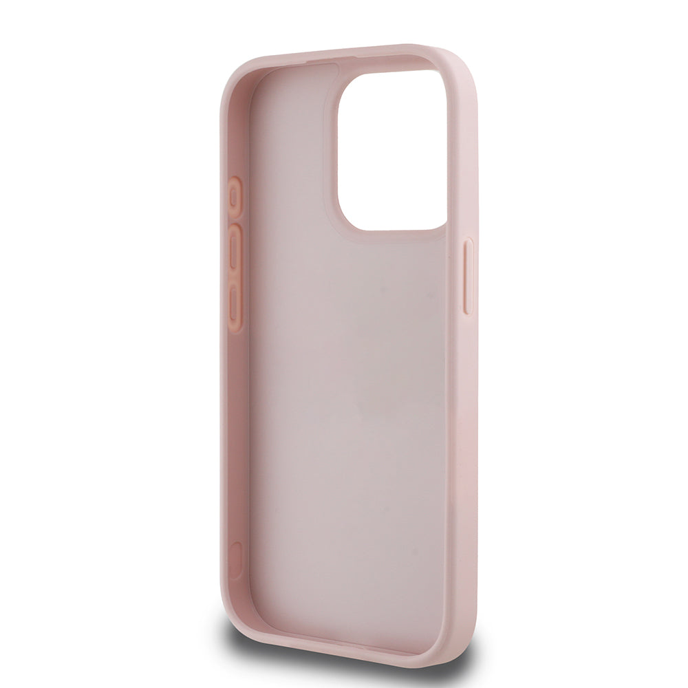 Apple iPhone 15 Pro Max Kılıf Guess Orjinal Lisanslı Gül Baskılı Büyük Metal Logo Dizaynlı Kapak Siyah