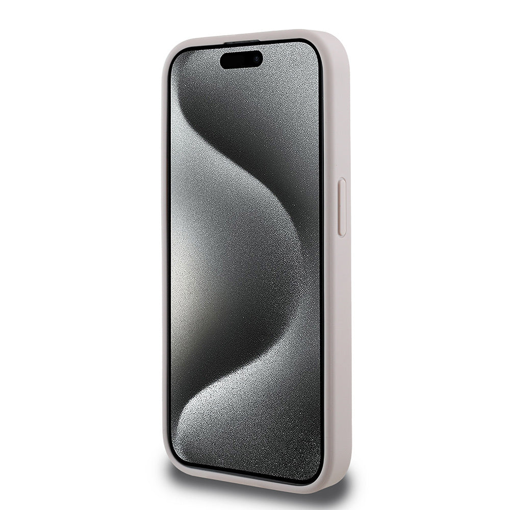 Apple iPhone 15 Pro Max Kılıf Guess Orjinal Lisanslı Magsafe Şarj Özellikli Small 4G Classic Kapak Pembe
