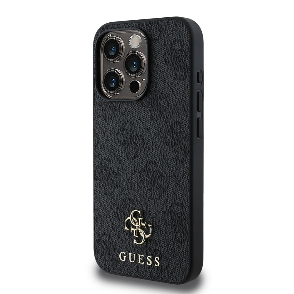Apple iPhone 15 Pro Max Kılıf Guess Orjinal Lisanslı Magsafe Şarj Özellikli Small 4G Classic Kapak Pembe