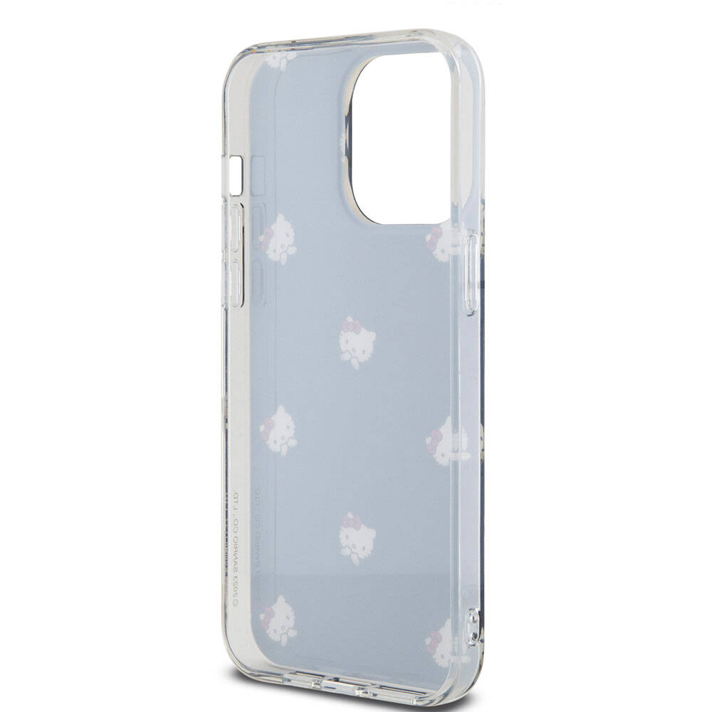 iPhone 15 Pro Max Kılıf Hello Kitty Orjinal Lisanslı Elektroplating Kaplama Kabarcık Baskılı Kılıf Siyah