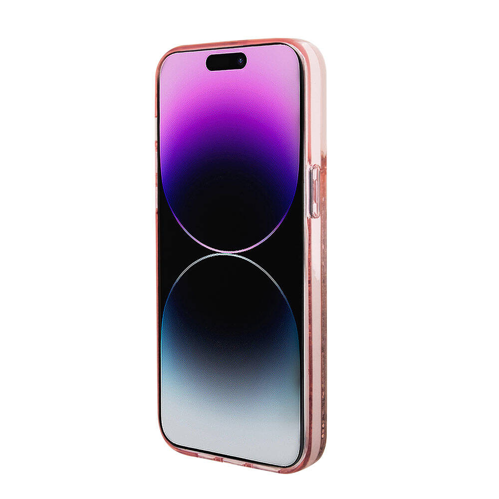 iPhone 15 Pro Max Kılıf Hello Kitty Orjinal Lisanslı İkonik Sıvılı Glitter Kılıf Renksiz