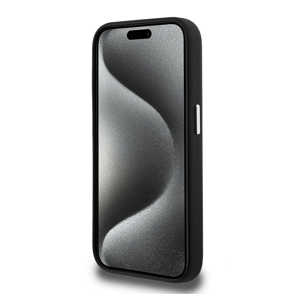 Apple iPhone 15 Pro Max Kılıf Karl Lagerfeld Orjinal Lisanslı K&C Heads Pin Kapak Gri