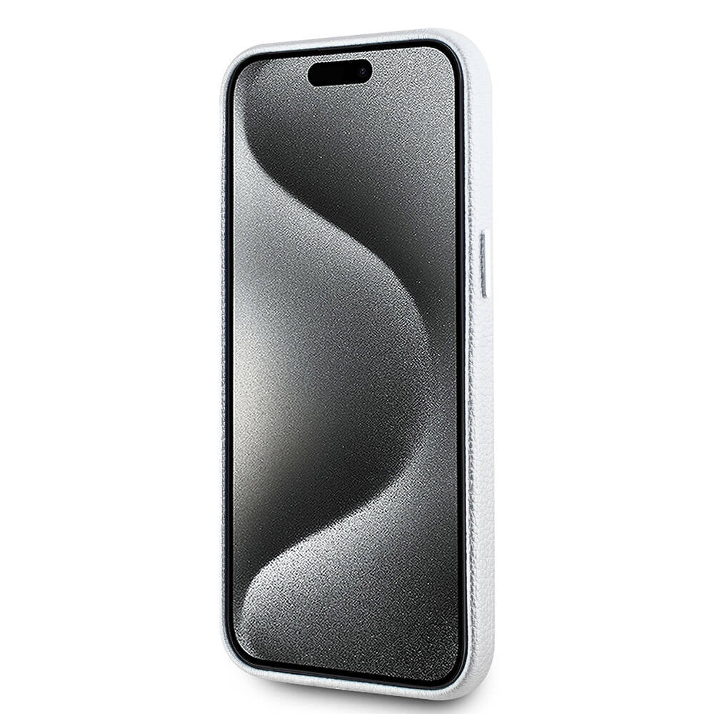 iPhone 15 Pro Max Kılıf Karl Lagerfeld Orjinal Lisanslı KL Yazılı Hotel Kılıf Gri