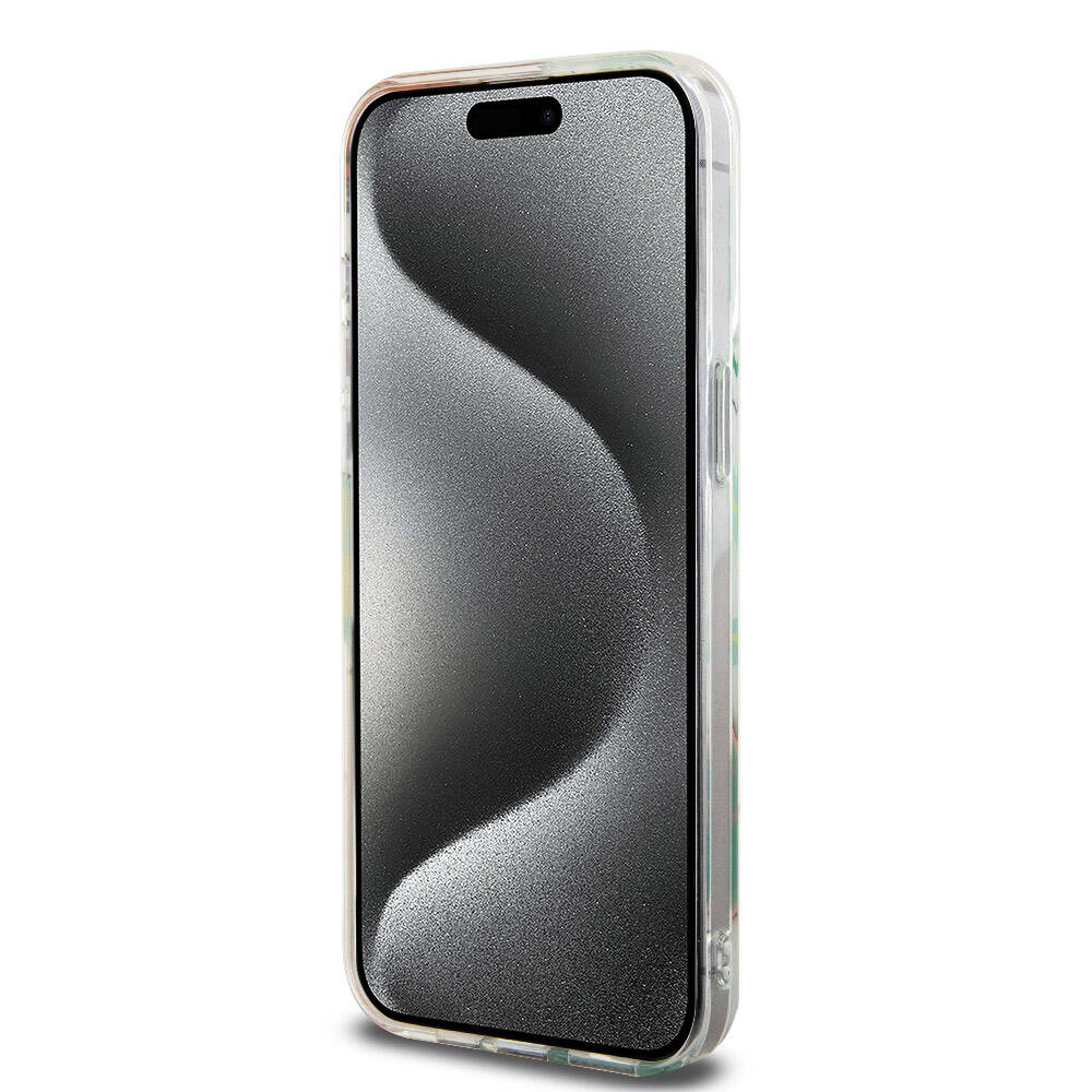 iPhone 15 Pro Max Kılıf Lacoste Orjinal Lisanslı Magsafe Şarj Özellikli Çift Katmanlı Yamalar Desenli Kılıf Sarı
